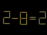 Thử tài IQ: Di chuyển một que diêm để 2-8=2 thành phép tính đúng