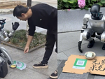Quá lắm rồi, 'robot ăn xin' bất ngờ xuất hiện trên đường phố Trung Quốc