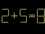 Thử tài IQ: Di chuyển một que diêm để 2+5=8 thành phép tính đúng