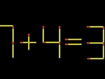 Thử tài IQ: Di chuyển một que diêm để 7+4=3 thành phép tính đúng