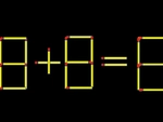 Thử tài IQ: Di chuyển một que diêm để 8+8=8 thành phép tính đúng