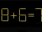 Thử tài IQ: Di chuyển một que diêm để 18+6=7 thành phép tính đúng