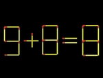 Thử tài IQ: Di chuyển một que diêm để 19+8=8 thành phép tính đúng
