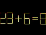 Thử tài IQ: Di chuyển một que diêm để 28+6=8 thành phép tính đúng