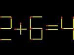 Thử tài IQ: Di chuyển một que diêm để 2+6=4 thành phép tính đúng