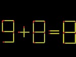 Thử tài IQ: Di chuyển một que diêm để 9+8=8 thành phép tính đúng