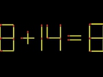 Thử tài IQ: Di chuyển một que diêm để 8+14=8 thành phép tính đúng