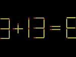 Thử tài IQ: Di chuyển một que diêm để 9+13=8 thành phép tính đúng