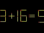 Thử tài IQ: Di chuyển một que diêm để 8+16=9 thành phép tính đúng