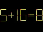 Thử tài IQ: Di chuyển một que diêm để 5+16=8 thành phép tính đúng
