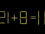 Thử tài IQ: Di chuyển một que diêm để 21+8=11 thành phép tính đúng