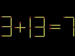 Thử tài IQ: Di chuyển một que diêm để 3+13=7 thành phép tính đúng