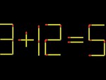 Thử tài IQ: Di chuyển một que diêm để 8+12=5 thành phép tính đúng