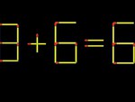 Thử tài IQ: Di chuyển một que diêm để 8+6=6 thành phép tính đúng