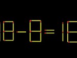 Thử tài IQ: Di chuyển một que diêm để 18+8=18 thành phép tính đúng