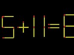Thử tài IQ: Di chuyển một que diêm để 5+11=6 thành phép tính đúng