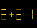 Thử tài IQ: Di chuyển một que diêm để 6+6=11 thành phép tính đúng