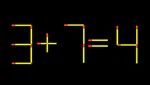 Thử tài IQ: Di chuyển một que diêm để 3+7=4 thành phép tính đúng