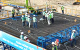 Cận cảnh khu vực đúc dầm tuyến đường sắt tốc độ cao Bến Thành - Cần Giờ