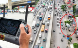 Cảnh sát giao thông dùng drone quan sát từ xa, phát hiện loạt vi phạm trên vành đai 3