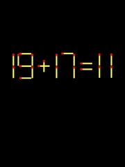 Thử tài IQ: Di chuyển một que diêm để 19+17=11 thành phép tính đúng