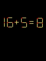 Thử tài IQ: Di chuyển một que diêm để 16+5=8 thành phép tính đúng