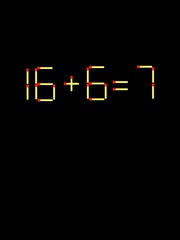Thử tài IQ: Di chuyển một que diêm để 16+6=7 thành phép tính đúng