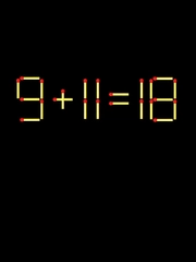 Thử tài IQ: Di chuyển một que diêm để 9+11=18 thành phép tính đúng