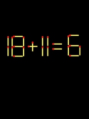Thử tài IQ: Di chuyển một que diêm để 18+11=6 thành phép tính đúng