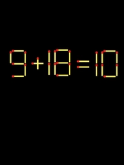 Thử tài IQ: Di chuyển một que diêm để 9+18=10 thành phép tính đúng