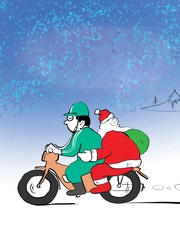 Vì sao ông già Noel đi xe ôm?