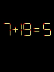 Thử tài IQ: Di chuyển một que diêm để 7+19=5 thành phép tính đúng