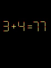 Thử tài IQ: Di chuyển một que diêm để 3+4=77 thành phép tính đúng