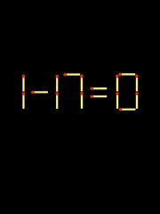 Thử tài IQ: Di chuyển một que diêm để 1-17=0 thành phép tính đúng