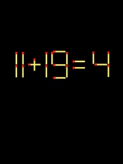 Thử tài IQ: Di chuyển một que diêm để 11+19=4 thành phép tính đúng