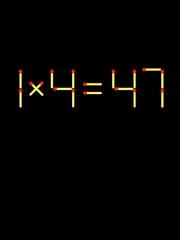 Thử tài IQ: Di chuyển một que diêm để 1x4=47 thành phép tính đúng