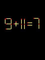 Thử tài IQ: Di chuyển một que diêm để 9+11=7 thành phép tính đúng
