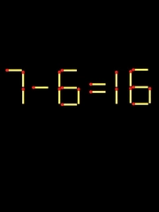 Thử tài IQ: Di chuyển một que diêm để 7-6=16 thành phép tính đúng