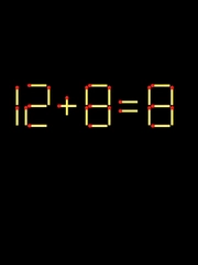 Thử tài IQ: Di chuyển một que diêm để 12+8=8 thành phép tính đúng