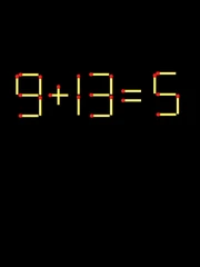 Thử tài IQ: Di chuyển một que diêm để 9+13=5 thành phép tính đúng