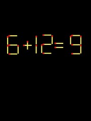 Thử tài IQ: Di chuyển một que diêm để 6+12=9 thành phép tính đúng