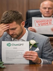 Bị tuyên hủy hôn do lời thề cưới viết bằng AI