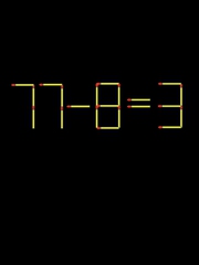 Thử tài IQ: Di chuyển một que diêm để 77-8=3 thành phép tính đúng