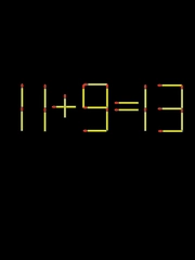 Thử tài IQ: Di chuyển một que diêm để 11+9=13 thành phép tính đúng