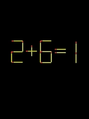 Thử tài IQ: Di chuyển một que diêm để 2+6=1 thành phép tính đúng