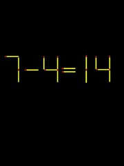 Thử tài IQ: Di chuyển một que diêm để 7-4=14 thành phép tính đúng