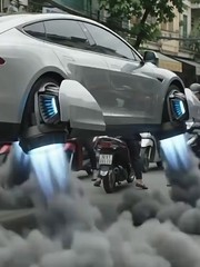 Dân mạng chế loạt video AI về siêu xe biết bay của Elon Musk
