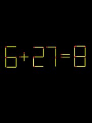 Thử tài IQ: Di chuyển một que diêm để 6+27=8 thành phép tính đúng