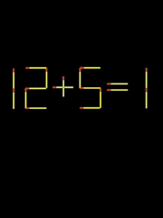 Thử tài IQ: Di chuyển một que diêm để 12+5=1 thành phép tính đúng