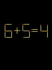 Thử tài IQ: Di chuyển một que diêm để 6+5=4 thành phép tính đúng